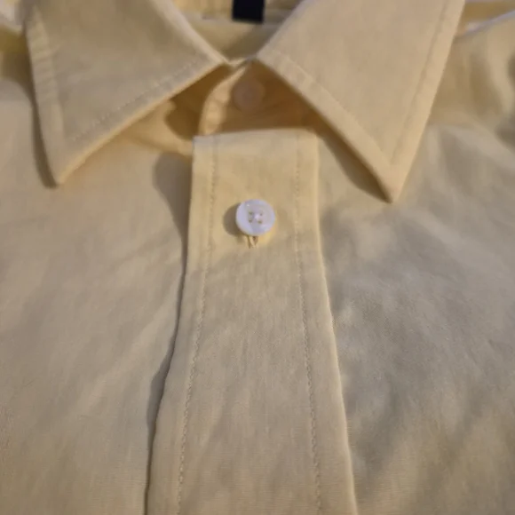 Bright Croft & Barrow Yellow Men's Button-Down Shirt | Classic Fit | Size 16 Nec - Picture 7 of 11